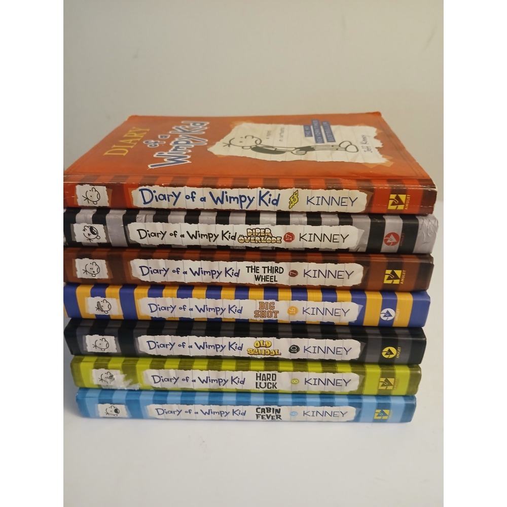 Diary of a Wimpy Kid Book Lot Set Collection Jeff Kinney 6-Hardcover & 1 Paperbk